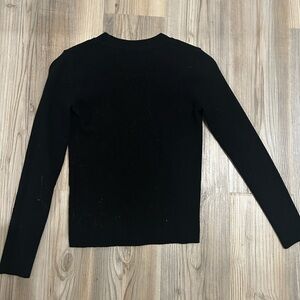 Zara Ribbed Black Knit Top